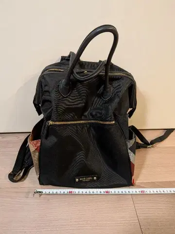 블랙 백팩 체크 무늬