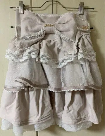 lizlisa 프릴 리본 플레어 스커트