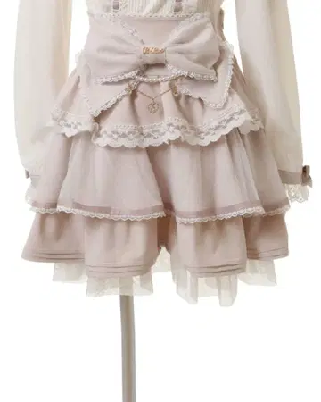 lizlisa 프릴 리본 플레어 스커트