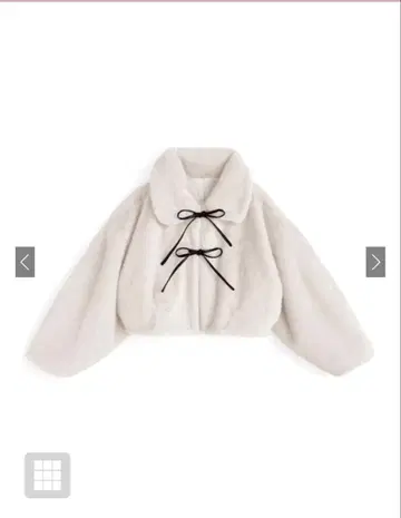 그레일 리본 퍼 자켓