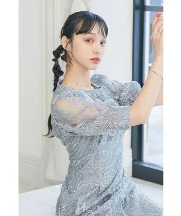 niana 자수 레이스 백리본 타이트 드레스 S 사이즈