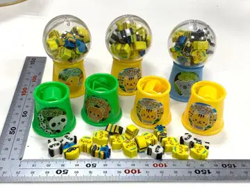 미니언 지우개 가챠가챠형 용기 안 옐로우 컬러 동물 지우개