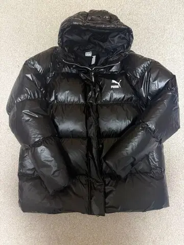 컨디션 최상 푸마 다운 자켓 블랙 M 여성용 후드 puma