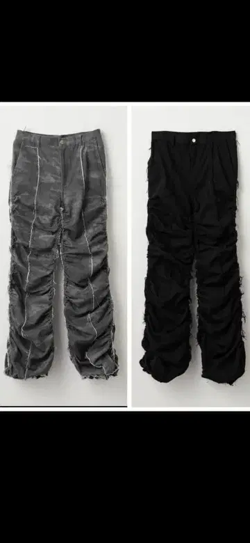 [GRANCY] 셔링 데미지 디자인 코튼 팬츠