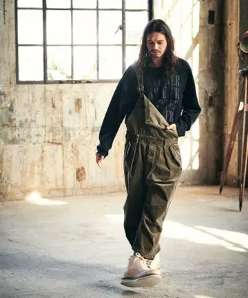 glamb 그램 코듀로이 빅 오버롤 사이즈 L