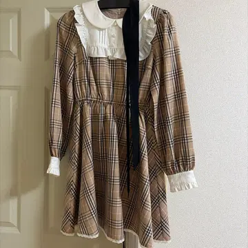 Honey Cinnamon 체크 무늬 미니 원피스