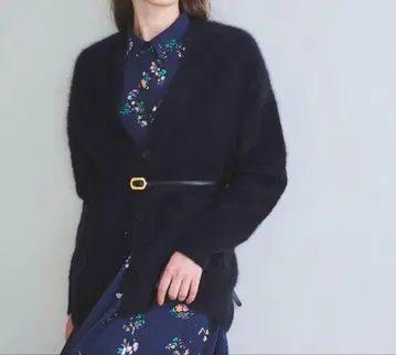 United arrows 폭스 캐시미어 미들 가디건