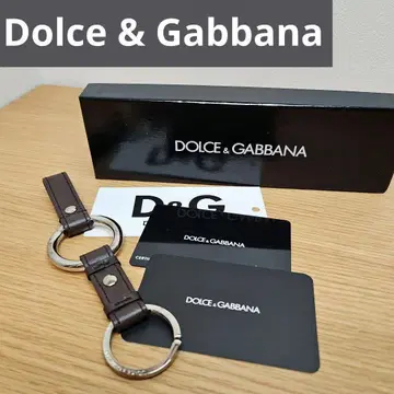 [미사용급] 돌체앤가바나 키링 가죽 다크 브라운