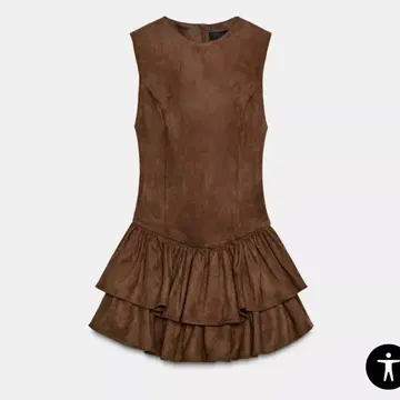 ZARA 프릴 헴 스웨이드풍 숏 원피스