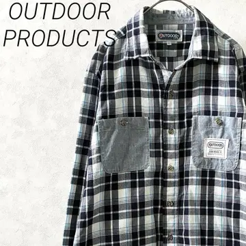 OUTDOOR PRODUCTS 긴팔 체크 무늬 빅 포켓 셔츠