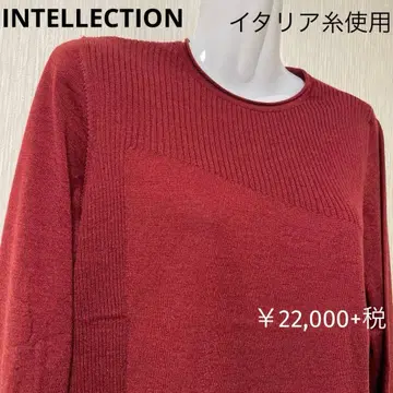 새상품 이탈리아 실 사용 INTELLECTION 버건디 긴팔 니트 일본제