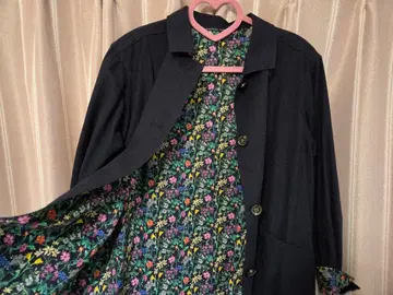 미나토의 텐란카이 네이비 자켓 리버티 안감 꽃무늬 타나론 원단