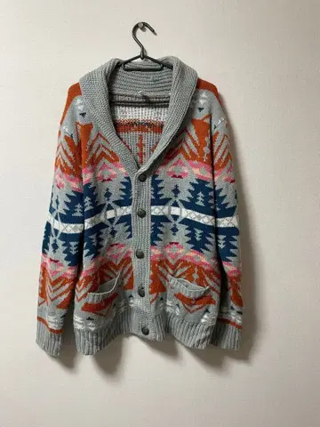 네이티브 무늬 니트 가디건 남성용 XL 오르테가풍