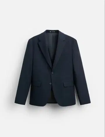 ZARA 셋업 수트 상하의 세트 체크 무늬 네이비 블루 네이비