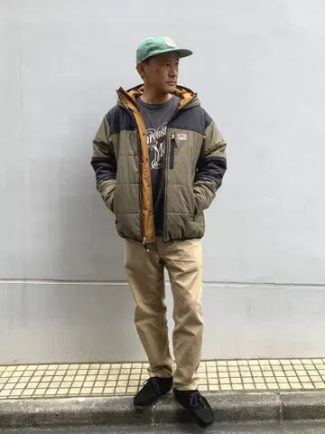 SD 다운 자켓 리버서블 카키 x 브라운 L