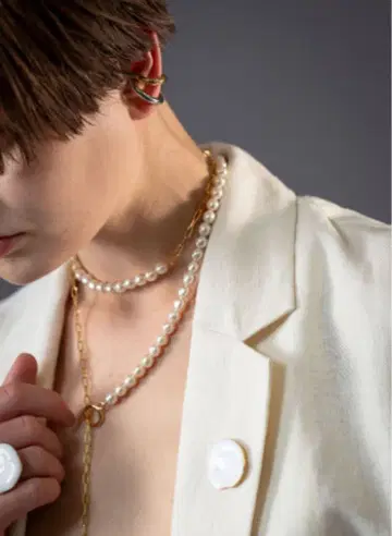 시즈마라 만텔 체인 펄 목걸이