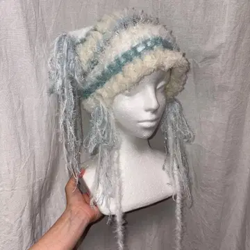 핸드메이드 고양이 귀 니트 모자()