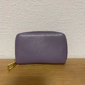 [ 미사용품 ] 퍼플 가죽 접이식 지갑