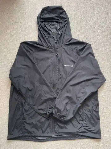 mont-bell 블랙 윈드블라스트 후드티 L-R