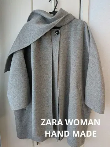 ZARA WOMAN HAND MADE 노카라 코트 머플러 포함 L