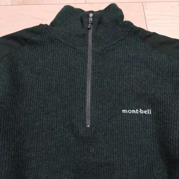 mont-bell 다크 그린 하프 지퍼 스웨터