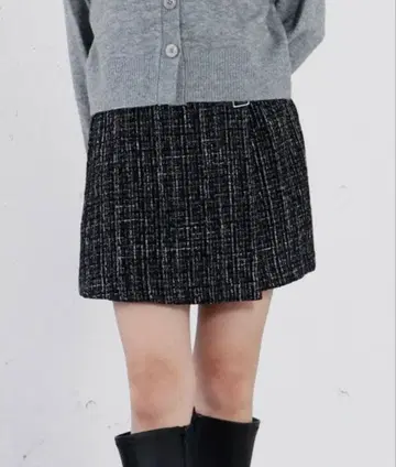 archive 라메 트위드 랩 치마바지