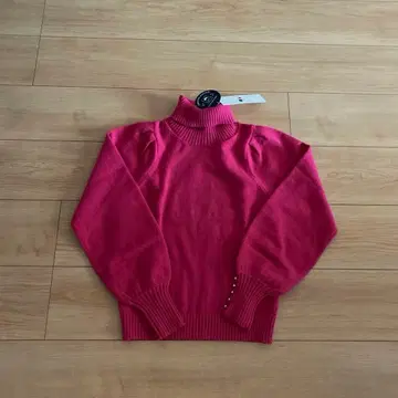 a.v.v 퍼프 슬리브 터틀넥 스웨터 핑크