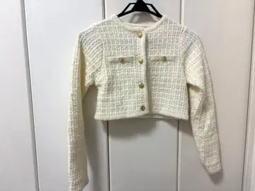 dazzlin 트위드 라이크 숏 니트 자켓