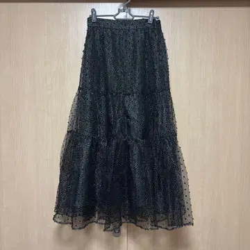 [새상품급 36] cadune 반짝이 도트 스커트 블랙