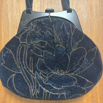 새상품급 총 비즈 백 기모노 가방 네이비