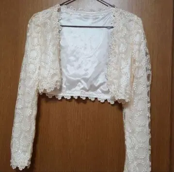 아이보리 레이스 긴팔 볼레로 결혼식 포멀
