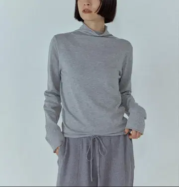 fashiru 터틀넥 니트 스웨터 그레이