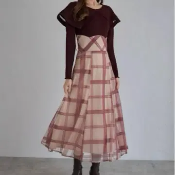 tocco closet 빅칼라 백 레이스업 도킹 원피스