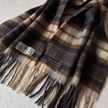 아쿠아 스큐텀 캐시미어 머플러 체크 무늬 남녀 공용