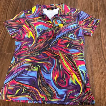 라우드마우스 여성용 피케 셔츠 컬러풀 마블 M