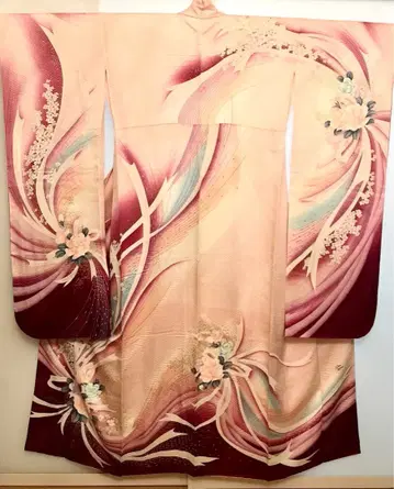 후리소데 컨디션 최상 순수 실크 야마토 맞춤 제작 리처드 클레이더먼 낙관