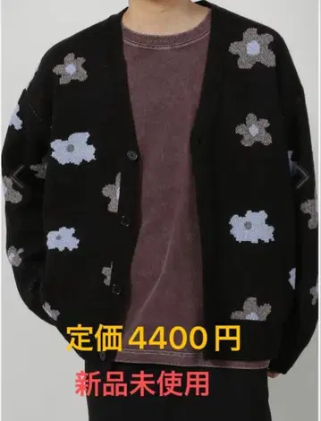 꽃무늬 가디건 블랙 미사용 새상품