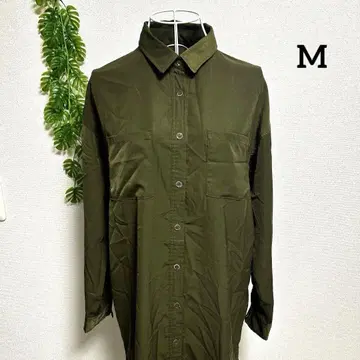 리셰 글래머 M 올리브색 긴팔 셔츠 원피스 보송보송한 소재