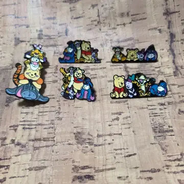 곰돌이 푸 핀 배지 5개 세트 핀즈 메탈