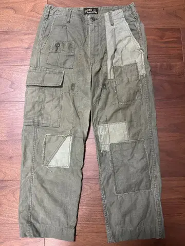 카고 팬츠 올리브 그린 패치워크