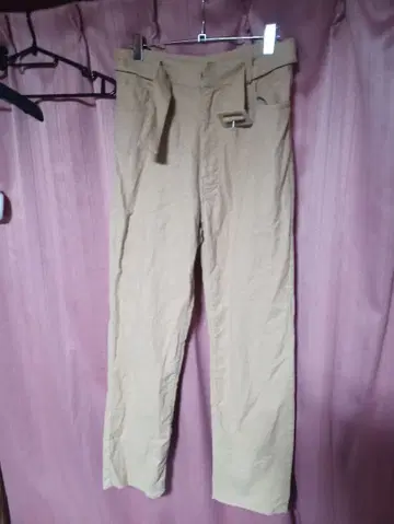 미라 오웬 헴프/코튼 허리 벨트 포함 캐주얼 팬츠