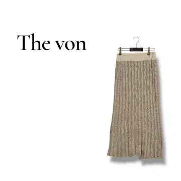[더본] F 베이지 타이트 롱 스커트 허리밴딩 슬릿 심플