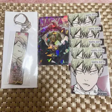 주술회전 나오야 스퀘어 스티커 홀로그램 클리어 카드 메탈 키링