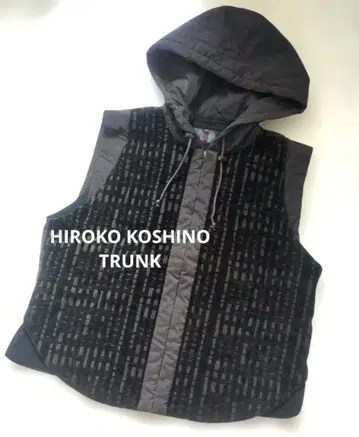 TRUNK 후드 부착 충전솜 타프타 조인트 브라운 집업 베스트