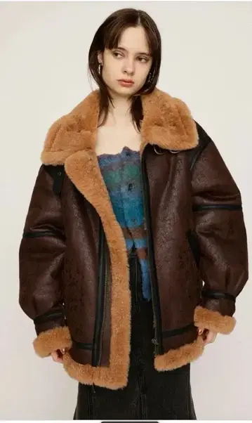 SLY VINTAGE FAUX SHEARLING 자켓 브라운
