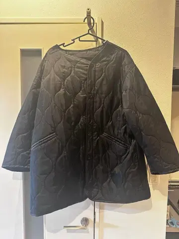 블랙 퀼팅 코트