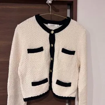 바이컬러 니트 가디건 moussy