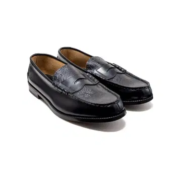 남성용 엠보싱 로퍼 / 블랙 블랙 페이즐리