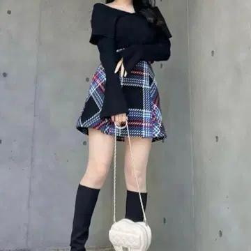 SNIDEL 스나이델 로빙 체크 미니 스커트