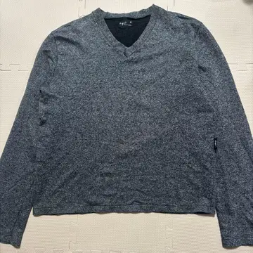 a.guis b. homme 그레이 V넥 긴팔 티셔츠